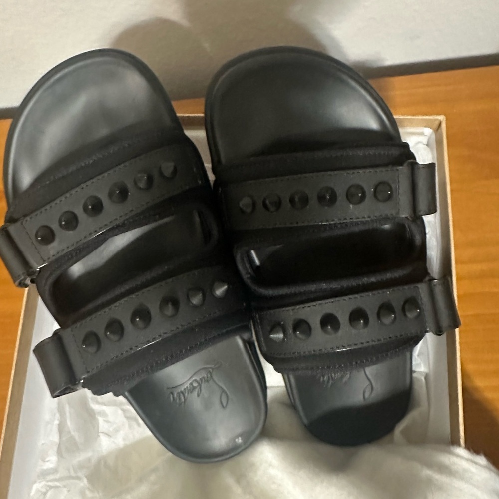 SOLD!!! Christian Louboutin Studded Pool Daddy Spike Slides 38